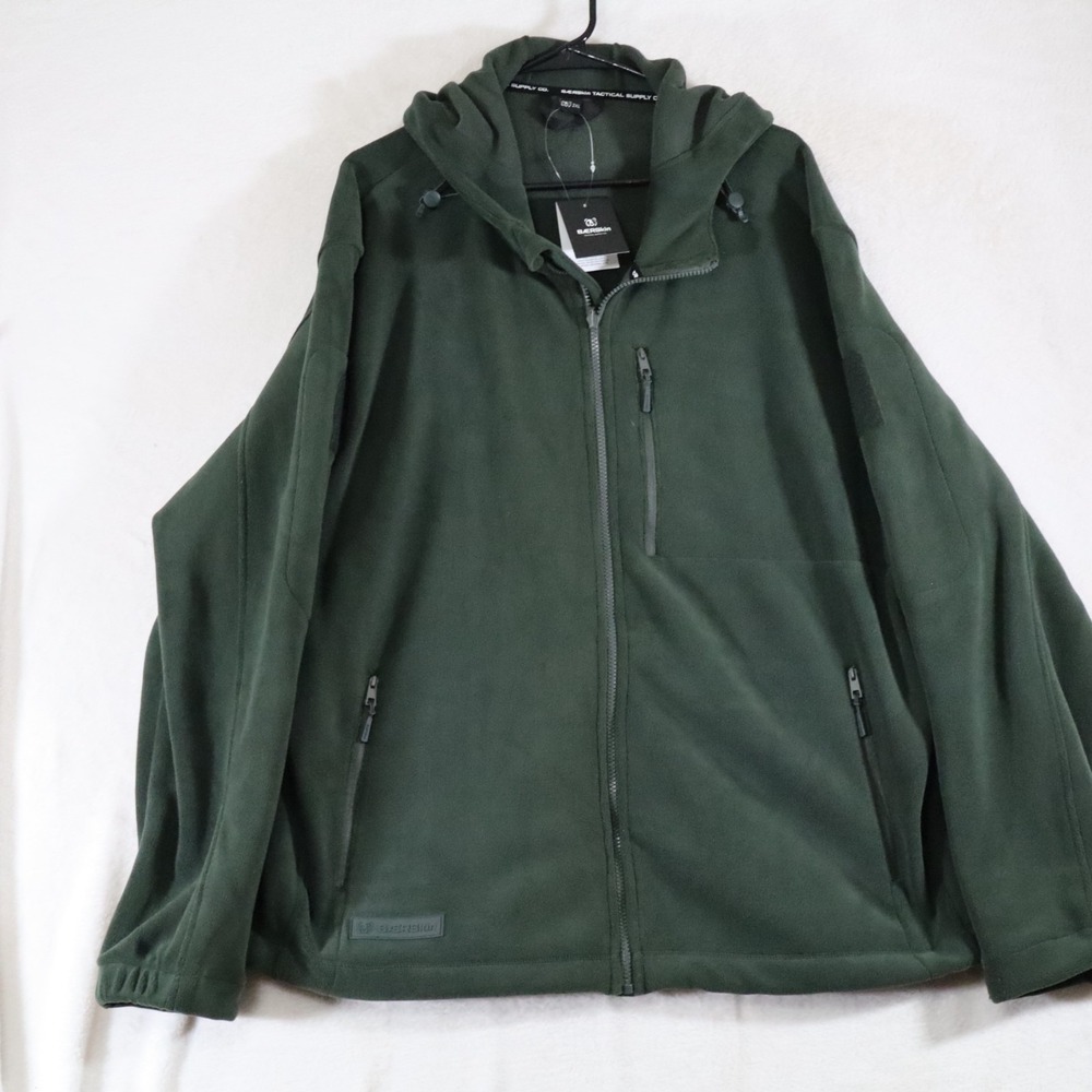 NWT BAERSkin Tactical Men's 2XL Green Fleece Hooded Jacket Softshell